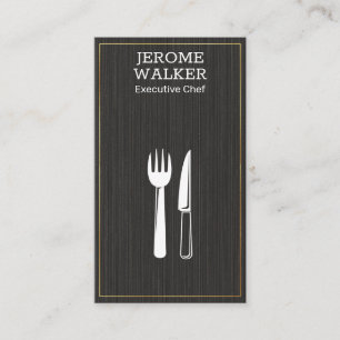Culinary Logo Black Texture Business Card