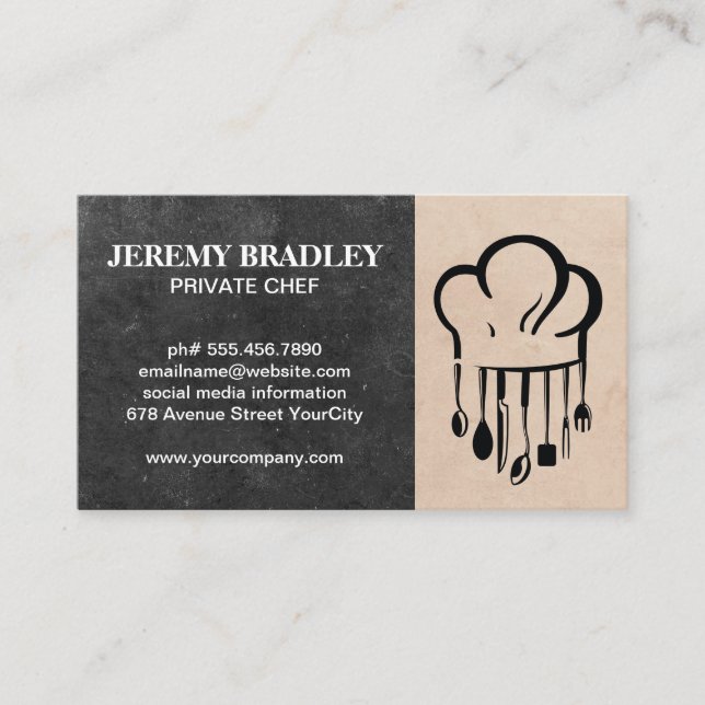 Culinary Logo | Restaurant | Catering Business Card (Front)