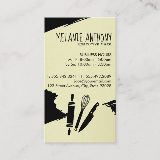 Culinary Master Tools / Brushed (black) Business Card (Front)