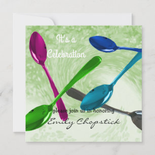 Culinary Modern Spoons Celebration Invitation