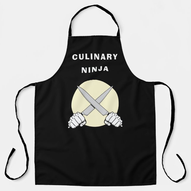 Culinary Ninja BBQ Grill Cook Bake Chef Baker Dad Apron (Front)