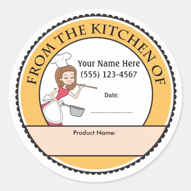 Culinary Personalized Baking Sale Labels (Front)