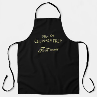 Culinary Prep Minimalist Typography Gold Apron