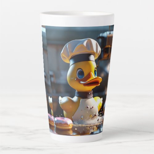 Culinary Quack Ducks Donut Dilemma in 8K Latte Mug