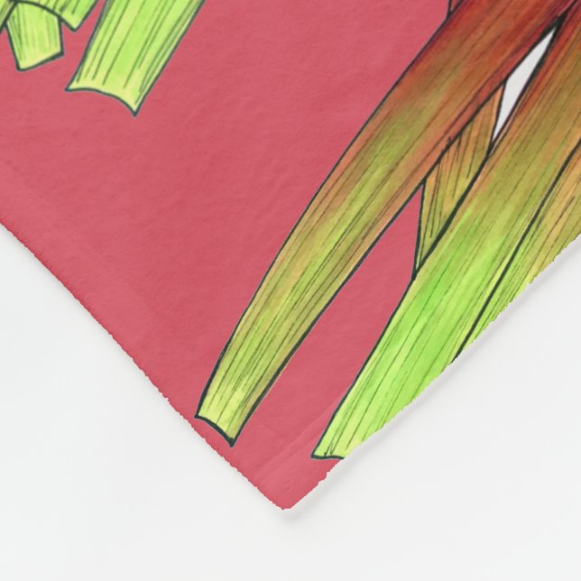 Culinary Rhubarb Stalks Vegetable Garden Food Veg Fleece Blanket (Corner)