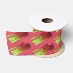 Culinary Rhubarb Stalks Vegetable Garden Food Veg Satin Ribbon