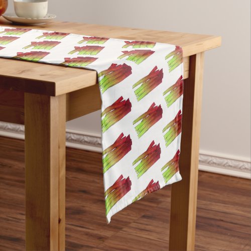 Culinary Rhubarb Stalks Vegetable Garden Food Veg Short Table Runner