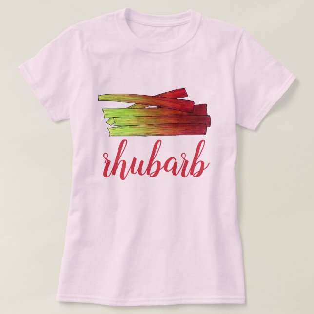 Culinary Rhubarb Stalks Vegetable Garden Food Veg T-Shirt (Design Front)