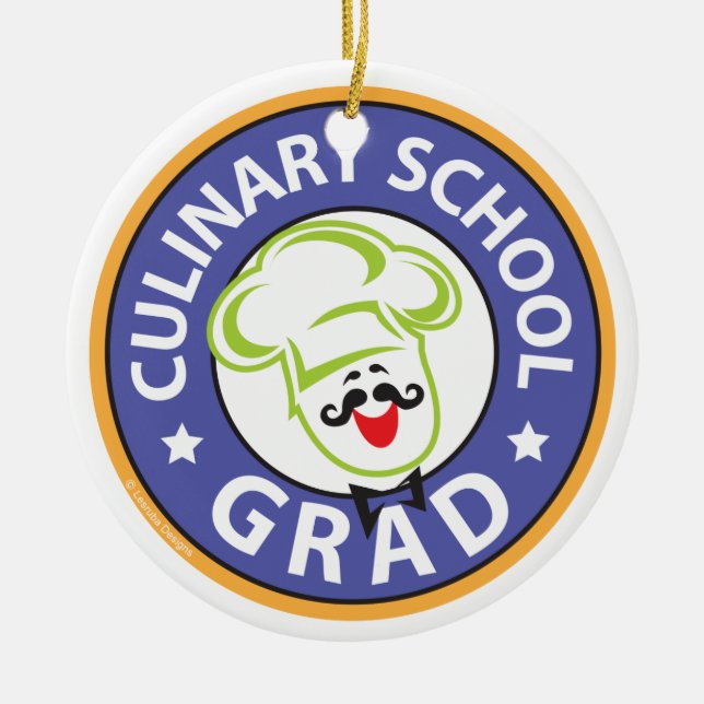 Culinary School Graduation Ceramic Ornament (Front)