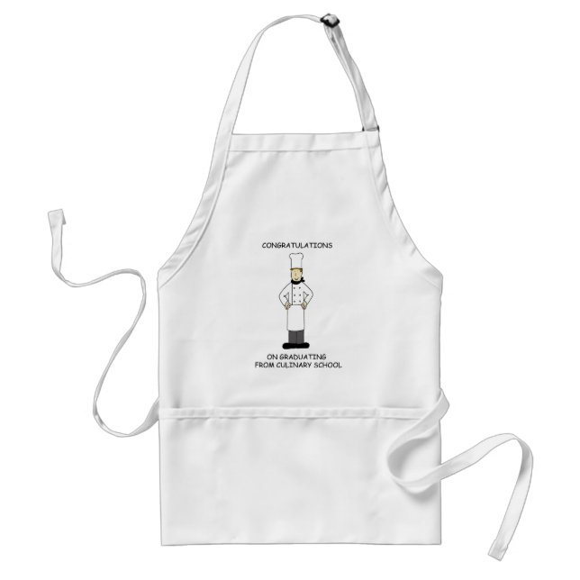 Culinary School Graduation Congratulations Male Adult Apron (Front)