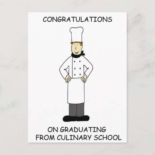 Culinary School Graduation Congratulations Male Postcard
