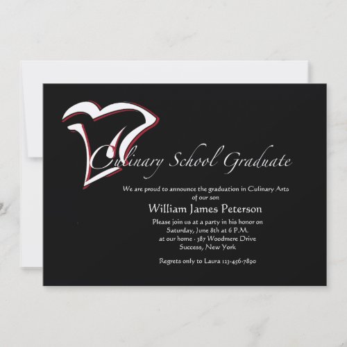 Culinary School Graduation Invitation