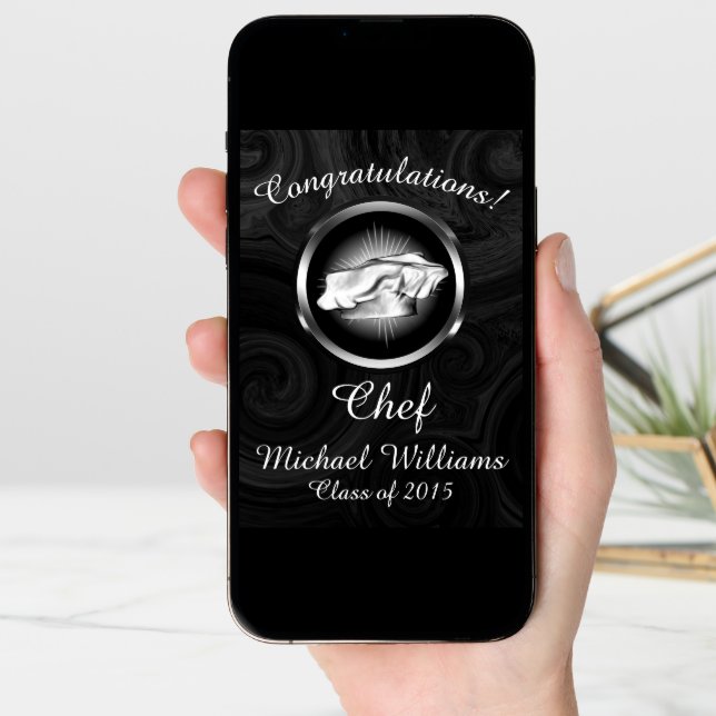 Culinary School Graduation Personalized Card (Front Digital)