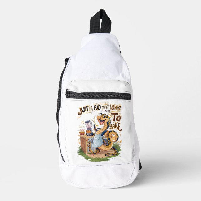 Culinary Serpent: A Snake in an Apron Sling Bag (Front)