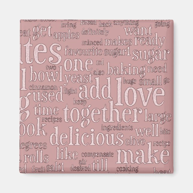 Culinary Terms Word Cloud Fridge Magnets (Front)