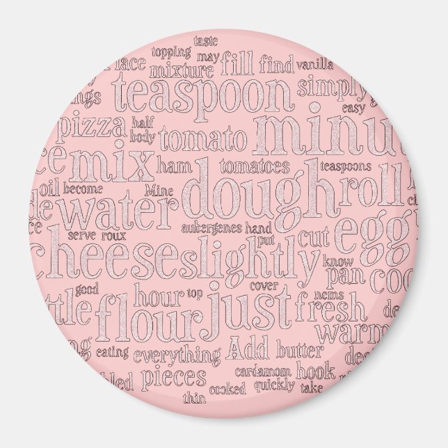Culinary Terms Word Cloud Fridge Magnets (Front)