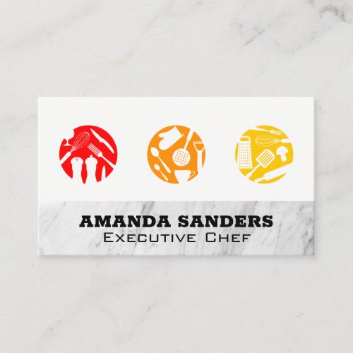 Culinary Tools  Marble Texture Business Card