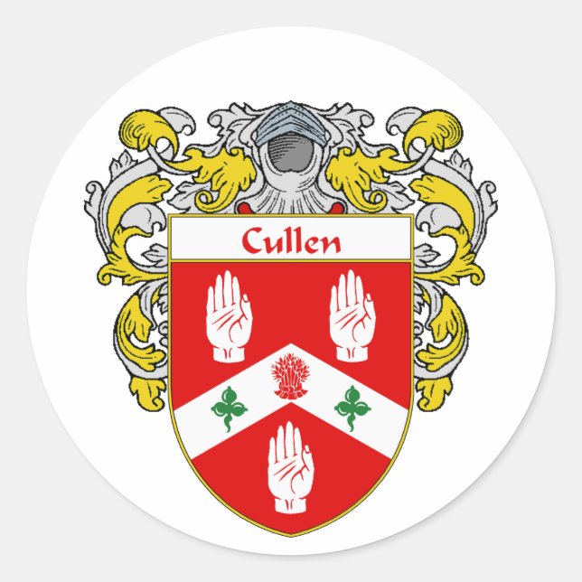 Cullen Coat of Arms (Mantled) Classic Round Sticker (Front)