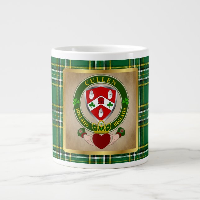 Cullen/O'Cullen Irish Shield Claddagh Giant Coffee Mug (Front)