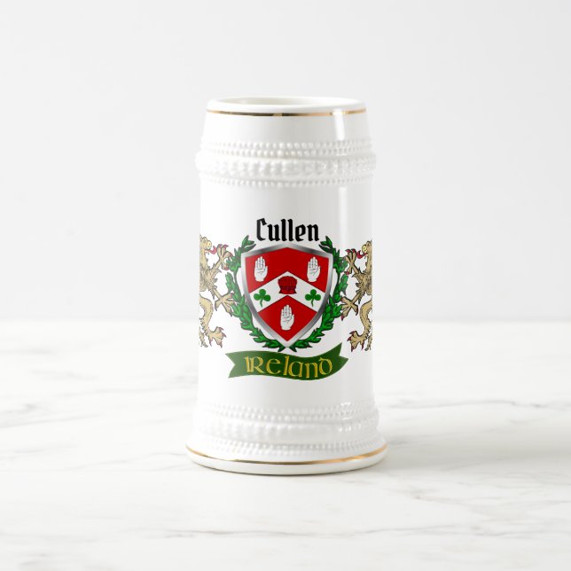Cullen/O'Cullen Irish Shield Personalized Beer Stein (Center)