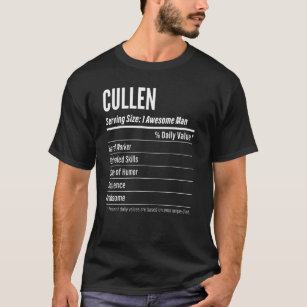 Cullen Serving Size Nutrition Label Calories T-Shirt