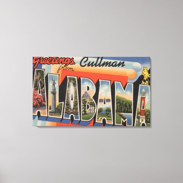 Cullman, Alabama - Large Letter Scenes Canvas Print (Front)