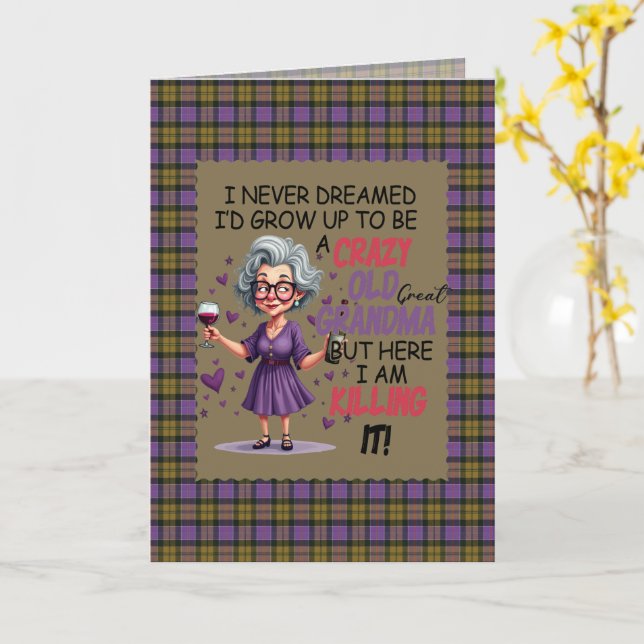 Culloden Ancient Scottish Tartan Humorous Birthday Card (Yellow Flower)
