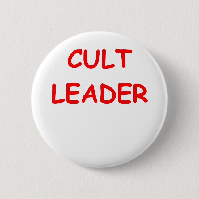 cult leader pinback button (Front)