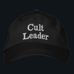 Cult Leader Weird Meme Funny Gen Z Christmas Gift Embroidered Baseball Cap<br><div class="desc">Cult Leader baseball dad hat,  funny student embroidered ball cap,  Christmas gift for daughter birthday,  custom color embroidery dark humor,  sarcastic joke adjustable for her,  inappropriate ironic parody gen z,  millennial silly guy son him,  from girlfriend boyfriend girl wife,  to husband internet famous influencer,  nostalgia minimalist weird meme humour</div>