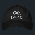 Cult Leader Weird Meme Funny Gen Z Christmas Gift Embroidered Baseball Cap<br><div class="desc">Cult Leader baseball dad hat,  funny student embroidered ball cap,  Christmas gift for daughter birthday,  custom color embroidery dark humor,  sarcastic joke adjustable for her,  inappropriate ironic parody gen z,  millennial silly guy son him,  from girlfriend boyfriend girl wife,  to husband internet famous influencer,  nostalgia minimalist weird meme humour</div>