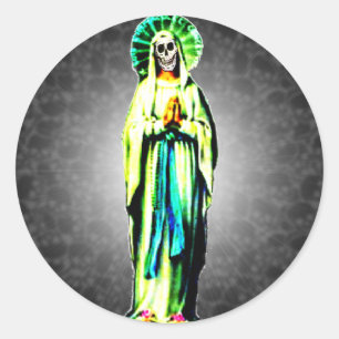 Cult Of Santa Muerte Classic Round Sticker
