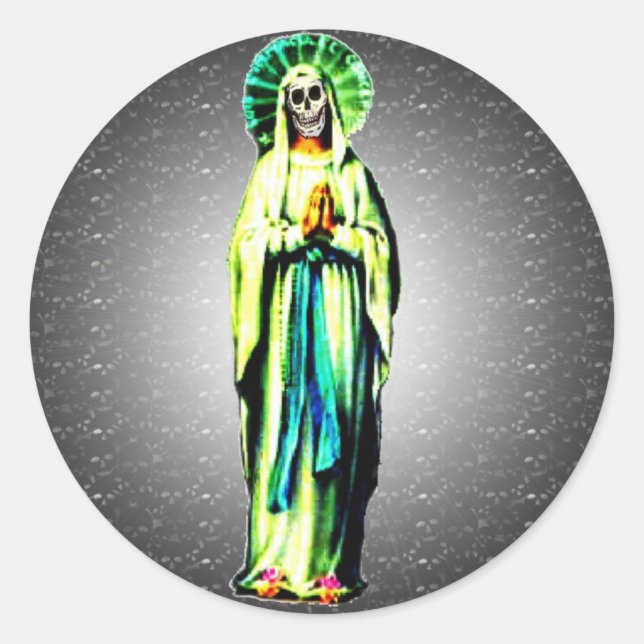Cult Of Santa Muerte Classic Round Sticker (Front)