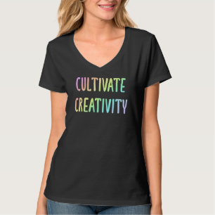 "Cultivate Creativity" Pastel Rainbow Words T-Shirt