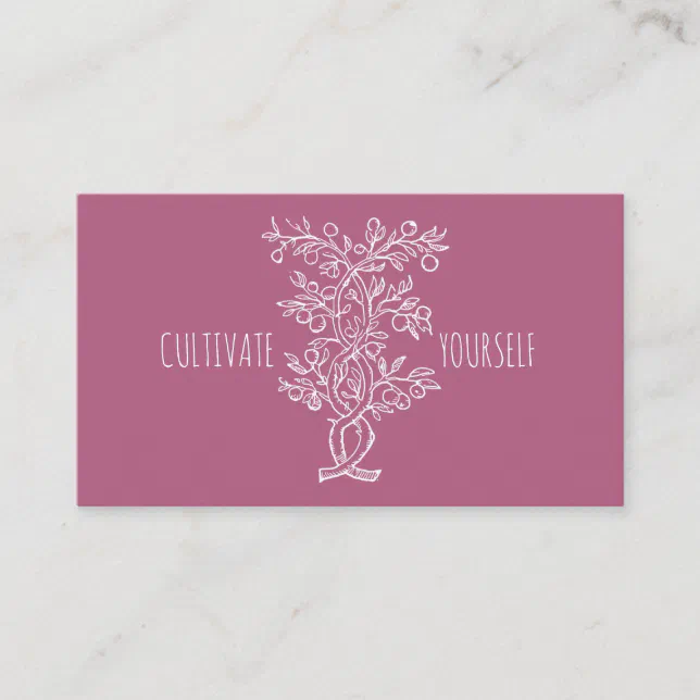 Cultivate Yourself Entwined Branch Rose Madder Business Card Zazzle