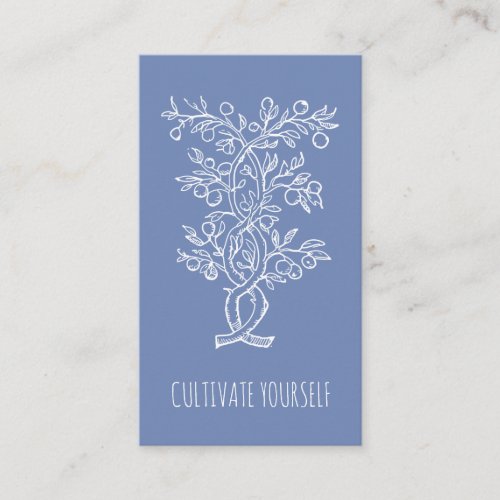 Cultivate Yourself Entwined Branch Smoky Blue Business Card