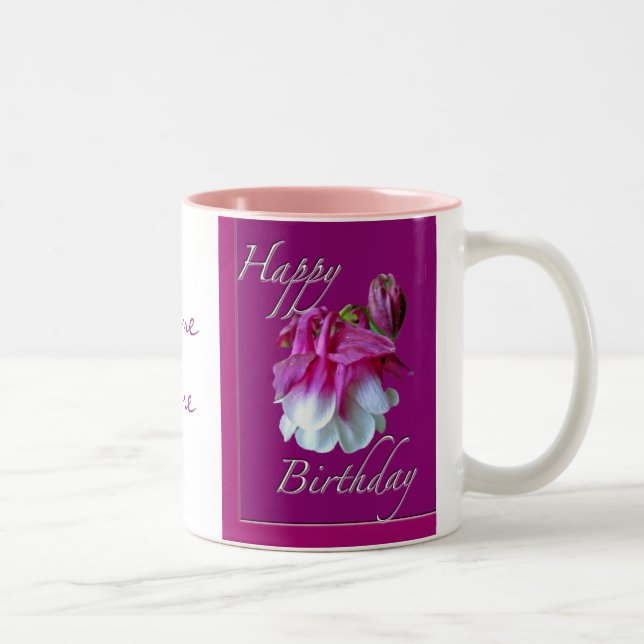 Cultivated Columbine Birthday Mug Personalize (Right)