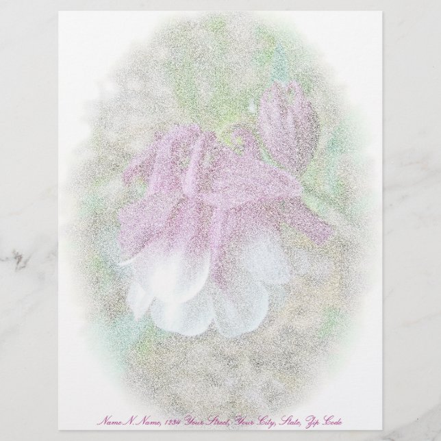 Cultivated Columbine Letterhead Pink (Front)