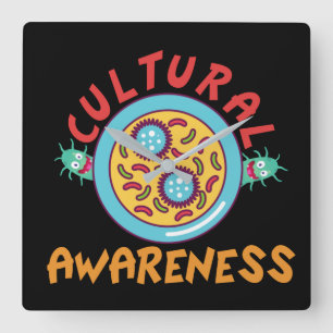 CULTURAL AWARENESS - LABLIFE  SQUARE WALL CLOCK