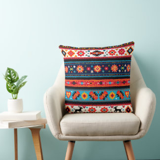 Cultural Christmas Geometric Festive Throw Pillow
