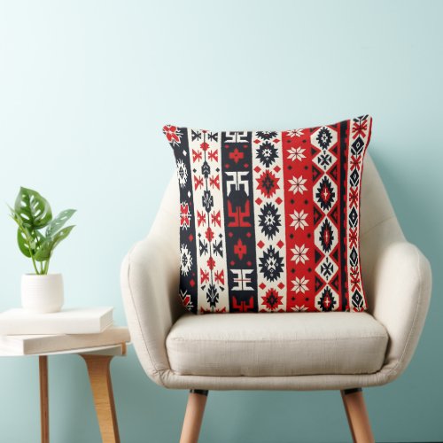 Cultural Christmas Geometric Festive  Throw Pillow