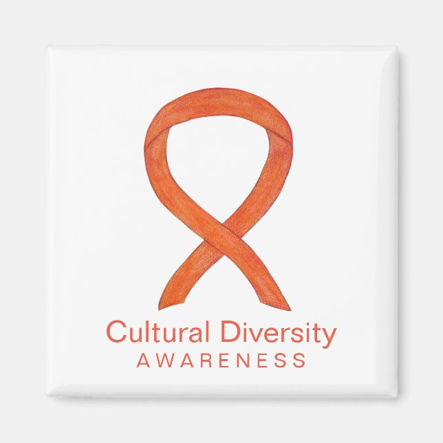 Cultural Diversity Awareness Ribbon Fridge Magnets (Front)