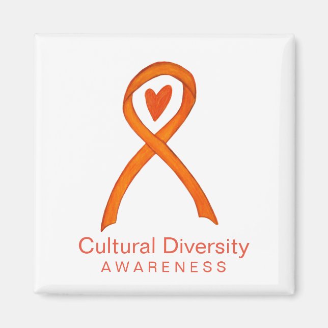 Cultural Diversity Awareness Ribbon Fridge Magnets (Front)
