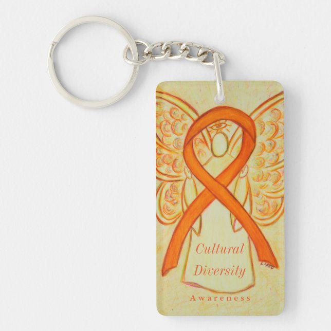 Cultural Diversity Awareness Ribbon Keychain (Front)