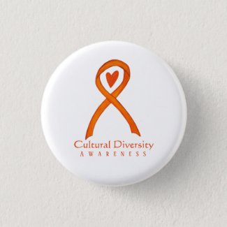 Cultural Diversity Awareness Ribbon Pin Button