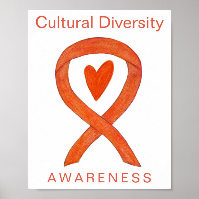 Cultural Diversity Awareness Ribbon Print Poster (Front)