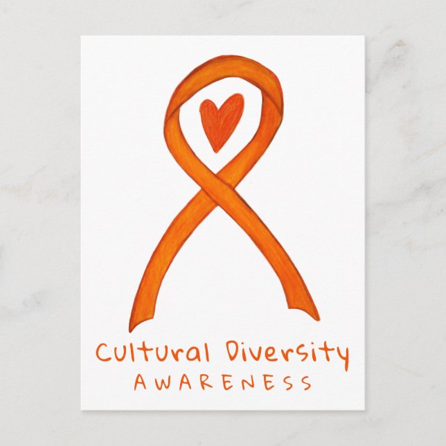 Cultural Diversity Orange Awareness Art Postcard (Front)
