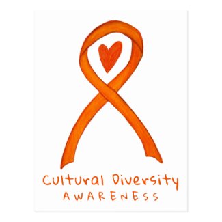 Cultural Diversity Orange Awareness Art Postcard