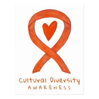 Cultural Diversity Awareness Orange Ribbon Custom Gifts and