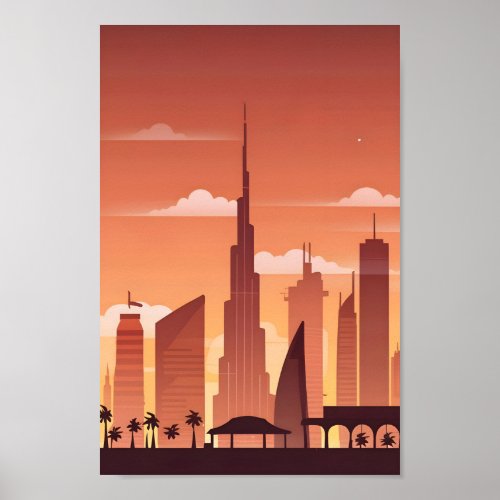 Cultural Elegance Dubai City 4K Vector Poster