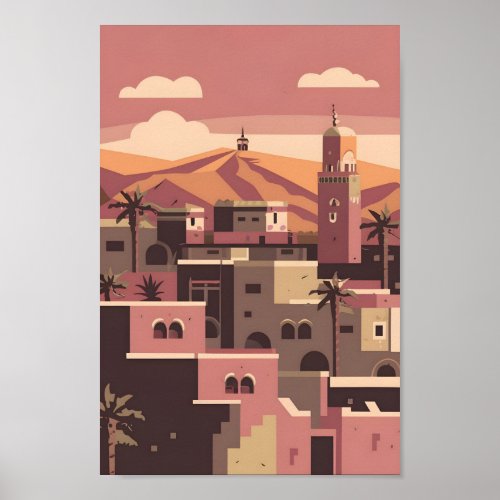 Cultural Elegance Marrakech City 4K Vector Poster